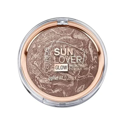Abbildung von Catrice Sun Lover Glow Bronzing Powder, Bronzer, Nr. 010, Braun, schimmernd, für trockene Haut, unreine Mischhaut, vegan, ölfrei, ohne Parfüm, Alkohol, 1er Pack (8g)