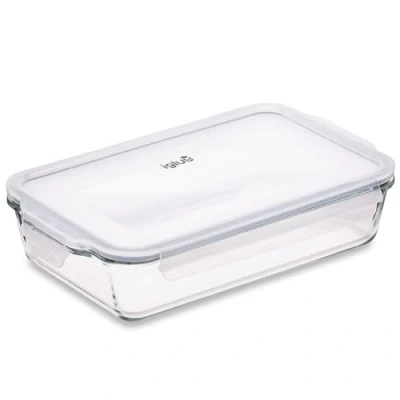 Abbildung von Igluu Meal Prep Glas Lasagneform mit luftdichtem Schnappverschluss Deckel Große rechteckige Backform BPA frei, mikrowellen , gefrier und spülmaschinengeeignet 2.2L (Cook n Freeze)