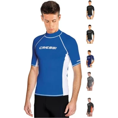 Abbildung von Cressi Rash Guard Man Schützendes Kurzarmshirt für Herren, Ideal Wassersport, aus Speziellem Elastischem Stoff, UV/UPF 50+ Sonnenschutz