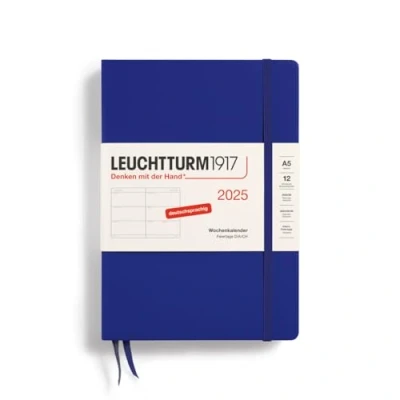 Abbildung von LEUCHTTURM1917 370548 Wochenkalender 2025, Medium A5 Hardcover 12 Monats Planer, 80 g, liniert Ink