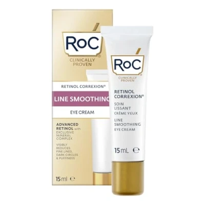 Abbildung von RoC Retinol Correxion Line Smoothing Eye Cream Reduziert sichtbar Schwellungen und dunkle Augenringe Anti Falten Alterung 15 ml