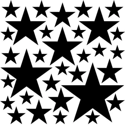 Abbildung von PREMYO 32 Sterne Wandsticker Kinderzimmer Mädchen Jungen Wandtattoo Wandaufkleber Selbstklebend Schwarz