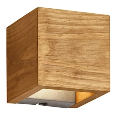 Abbildung von Trio Leuchten LED Wandleuchte Brad 223710130, Metall Nickel antik, Holz, inkl. 4.3 Watt LED, Switch Dimmer, Braun