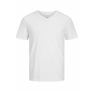 Abbildung von Jack &amp; Jones Vausschnitt Tshirt basic, Herren, Größe: Medium, White