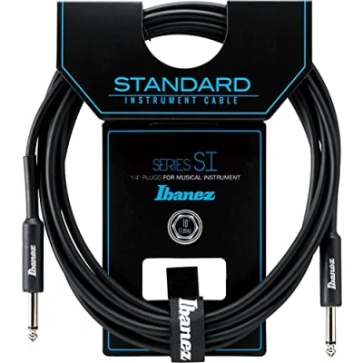 Abbildung von IBANEZ SI Serie (Standard) Instrumentenkabel 2 gerade Stecker Klinke Klinke, Schwarz 3,05 m / 10 ft (SI10)