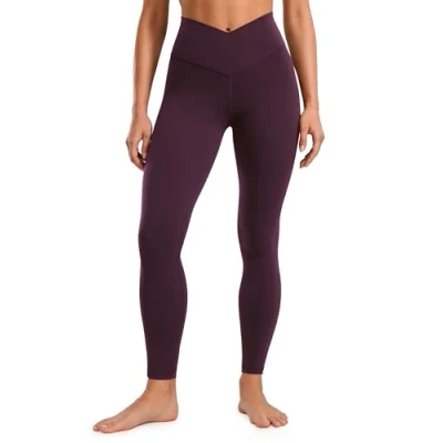Abbildung von CRZ Yoga Damen Butterluxe Cross Waist Workout Leggings V High Bauchkontrolle Lounge 71cm Dunkellila 40