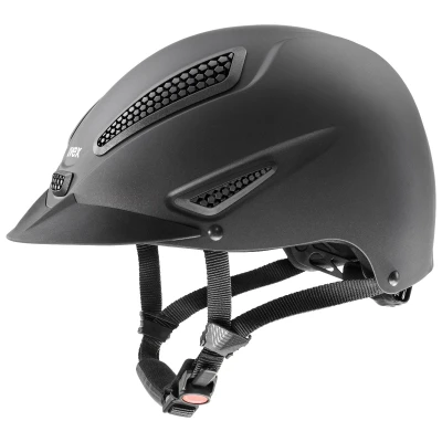 Abbildung von uvex perfexxion II robuster Reithelm für Damen und Herren individuelle Größenanpassung optimale Belüftung black matt 52 55 cm