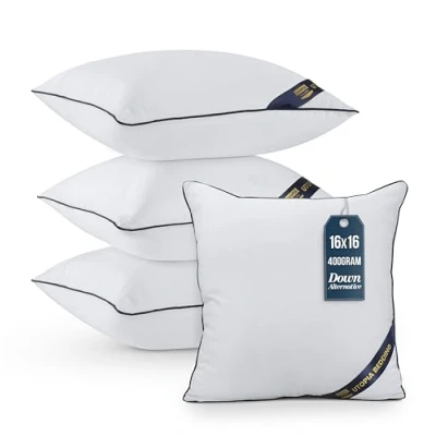 Abbildung von Utopia Bedding Kissenfüllung (4er Set), 40 x cm, Zierkissen Kopfkissen Couchkissen Dekokissen Sofakissen (Weiß)