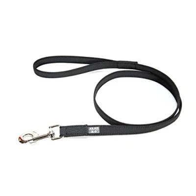 Abbildung von IDC Color &amp; Gray gumierte Leine, 20 mm x 2 m mit Schlaufe und D Ring, Schwarz Grau