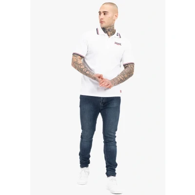 Abbildung von Lonsdale Herren kurzarm Polohemd Lion weiß (white / dark red navy) X Large