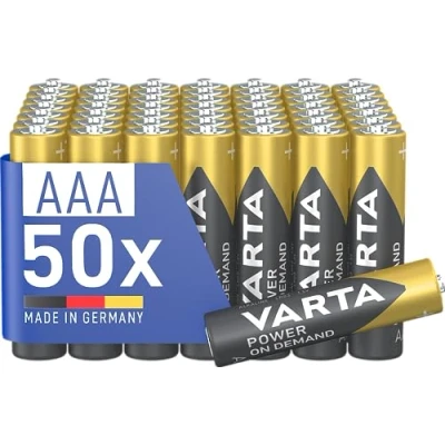 Abbildung von VARTA Batterien AAA, 50 Stück, Power on Demand, Alkaline, 1,5V, Vorratspack, smart, flexibel, leistungsstark, ideal für Computerzubehör, Smart Home Geräte, Made in Germany [Exklusiv bei Amazon]
