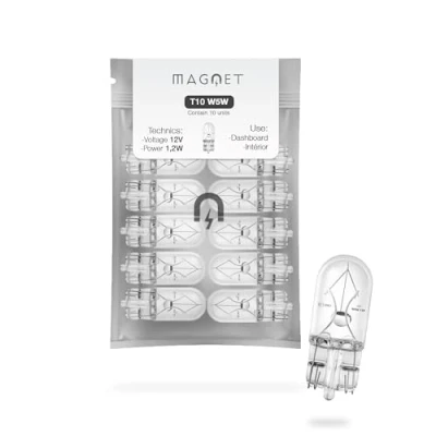Abbildung von Magnet Pack 10 W5W Halogen Keillampen 12V 5W Sockel T10 W2,1X9,5D Innen und Außen Auto Motorrad