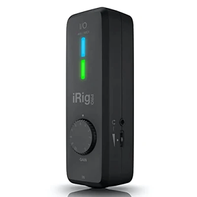 Abbildung von IK Multimedia iRig Pro I/O — Voll ausgestattetes Pocket Audio, MIDI Interface, Sound in Studioqualität, 24 Bit/96 kHz, zusätzliche wichtige Funktionen für mobile Aufnahmen (schwarz)