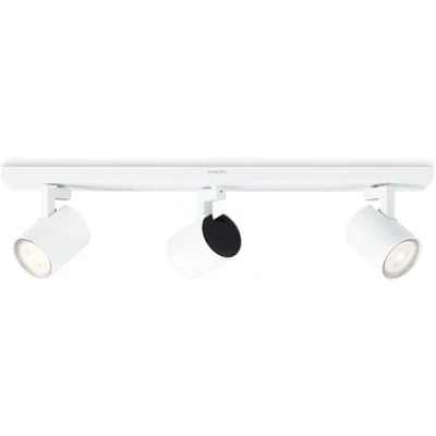 Abbildung von Philips myLiving Runner 3 er LED Spots (9 W), dimmbare Deckenspots mit warmweißem Licht und drei schwenkbaren Spotköpfen, energiesparende Raumbeleuchtung, weiß