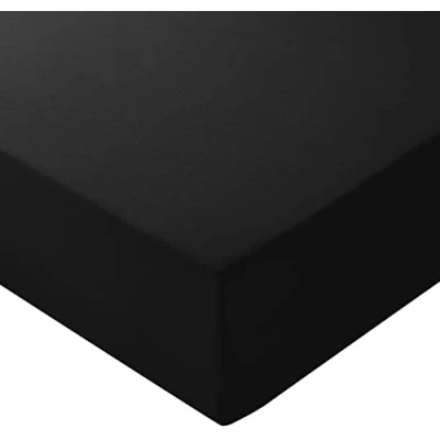 Abbildung von Amazon Basics Spannbettlaken, 90 x 200 30 cm, Mikrofaser, Spannbetttuch Matratzenhöhe bis Schwarz