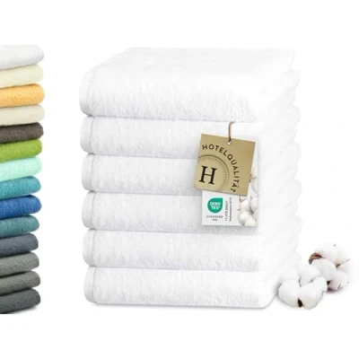 Abbildung von ZOLLNER 6er Set Handtücher in 50x100 cm besonders weiche und saugstarke Gästehandtücher dunkelgrau mit praktischem Aufhänger waschbar bis 95C Baumwolle Hotelqualität