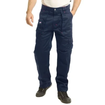 Abbildung von Lee Cooper LCPNT206 Arbeitskleidung Herren Multi Pocket Pflegeleicht Strapazierfähige Kniepolstertaschen Sicherheit Arbeit Cargohose, Marine, 36W/31L