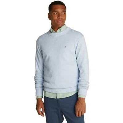 Abbildung von Tommy Hilfiger Chunky C NECK Strickpullover, Herren, Größe: XS, Breezy blue mouline