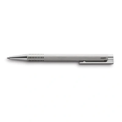Abbildung von Lamy logo brushed Kugelschreiber zeitloser Kuli in einem eleganten &amp; robusten Gehäuse aus Edelstahl inkl. Großraummine M 16 Strichbreite schwarz