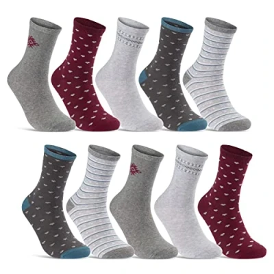 Abbildung von 10 Paar Damen Socken Baumwolle Mehrfarbig Streifen Punkte Herzen 34974/1 (39 42)