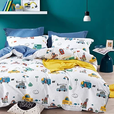 Abbildung von Kinderbettwäsche 100 x 135 Jungen Mädchen 100% Baumwolle Reißverschluss Bunt Babybettwäsche Kinder Bettwäsche Set (SZWY, cm)