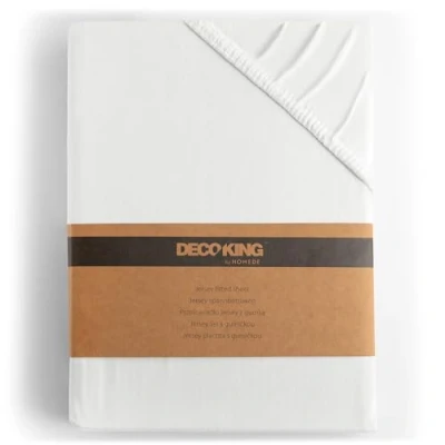 Abbildung von DecoKing Spannbettlaken 120x200 140x200 cm 100% gekämmte Baumwolle Weiß Spannbetttücher Jersey Boxspringbett Amber 120 x 200 140