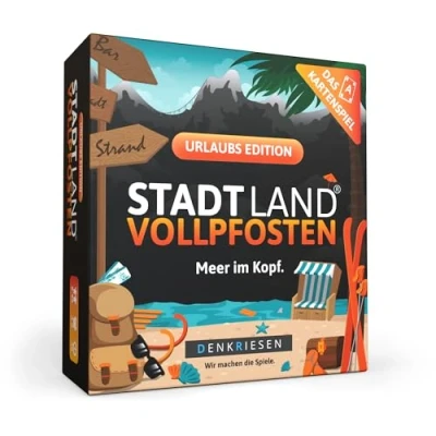 Abbildung von DENKRIESEN Stadt Land Vollpfosten® Das Kartenspiel Urlaubs Edition Ab 8 Jahren 3 6 Spieler Familienspiel