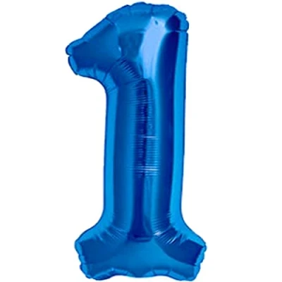 Abbildung von Luftballon 1. Geburtstag Zahl 1 Blau XXL Riesen Folienballon 100cm Geburtstagsdeko Jungen Ballon Deko zum Geburtstag. Fliegt mit Helium.