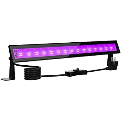 Abbildung von Onforu 27W LED Schwarzlicht, UV Bar Schwarzlichtlampe mit Stecker, IP66 Wasserdicht Strahler Außen, Fluoreszenz Schwarzlicht 60 LEDs, Licht Röhre Schalter für Party, Deko