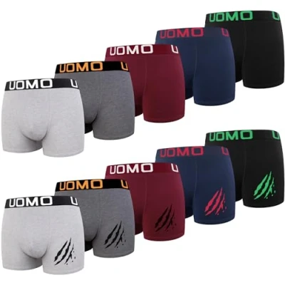 Abbildung von L&amp;K 10er Pack Herren Retroshorts Boxershorts Baumwolle klassischen Unifarben Unterhose Mehrfarbig 1116 F 3XL