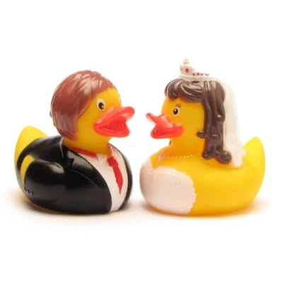 Abbildung von Duckshop 2er Set Quietscheenten Braut und Bräutigam I Geschenk für Brautpaar zur Hochzeit
