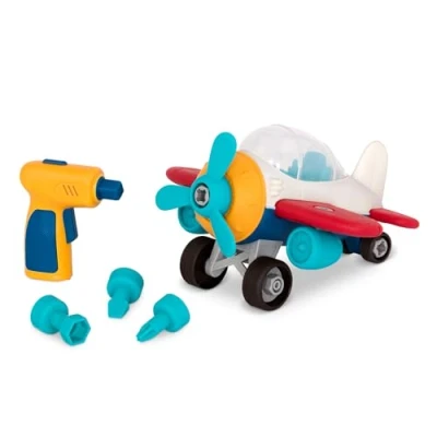Abbildung von Wonder Wheels Flugzeug Spielzeug Konstruktionsspielzeug mit Kinder Akkuschrauber Montage Lernspielzeug zum Zusammenbauen ab 3 Jahren (27 Teile), Merhfarbig