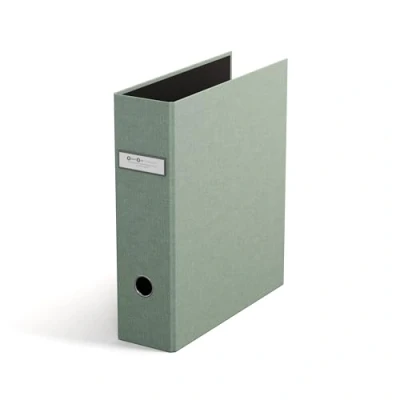 Abbildung von Bigso Box of Sweden ARCHIE Ordner mit 2 Ringen und Hebelmechanik Ringordner aus Faserplatte Papier Leinenoptik Ringbuch A4 zum Abheften von losem mintgrün