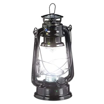 Abbildung von Relaxdays Sturmlaterne LED, Retro Sturmlampe als Fensterdeko oder elektrische Gartenlaterne, batteriebetrieben, schwarz, 24 x 15 11.5 cm