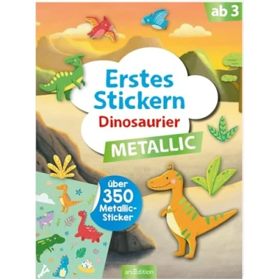 Abbildung von Erstes Stickern Metallic Dinosaurier: Über 350 Sticker Stickerheft mit Folienstickern ab 3 Jahren