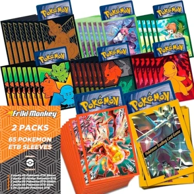 Abbildung von Elite Trainer Box Hüllen für Pokémon [65 Hüllen], Zeige Deine Karten mit den Promotionshüllen der ETB Boxen, von (2 Random Packs)