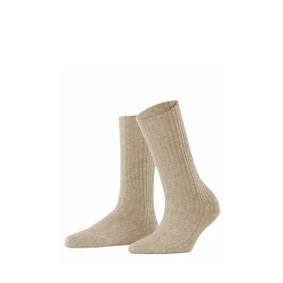 Abbildung von FALKE Damen Socken Cosy Wool Boot W So Wolle Kaschmir einfarbig 1 Paar, Beige Melange 4091, 35 38
