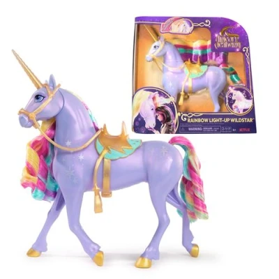 Abbildung von Unicorn Academy Licht Magie Wildstar mit Lichteffekten und Musik, ca. 28 cm großes Einhorn zur beliebten Netflix Serie, für fantasievolles Rollenspiel, Kinder ab 4 Jahren