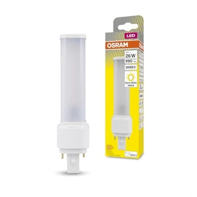 Abbildung von OSRAM Dulux D 26 LED Lampe für G24D 3 Sockel, 9 Watt, 1100 Lumen, Kaltweiß (4000K), rotierbar, Ersatz herkömmliches 26W Leuchtmittel