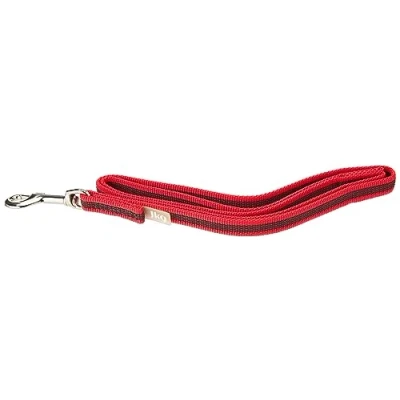 Abbildung von IDC Color &amp; Gray gumierte Leine, 14 mm x 1 m mit Schlaufe, Rot Grau