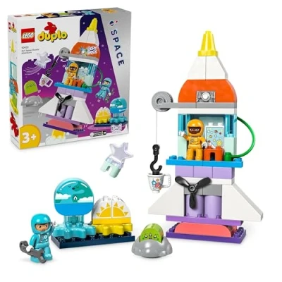 Abbildung von Lego DUPLO 3 in 1 Spaceshuttle für viele Abenteuer, Weltraum Set mit Raketen Spielzeug Kinder zum Bauen, Wissenschafts und Motorik zur frühen Entwicklung, Geschenk Jährige 10422