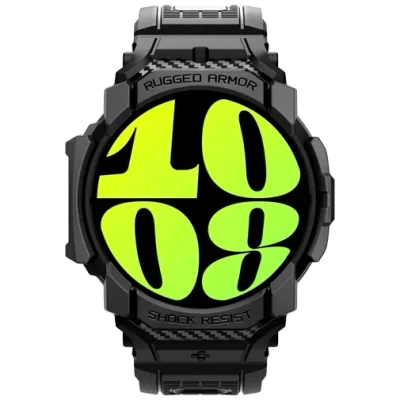 Abbildung von Spigen Rugged Armor Pro Hülle Schwarz Samsung Galaxy Watch 7 40mm