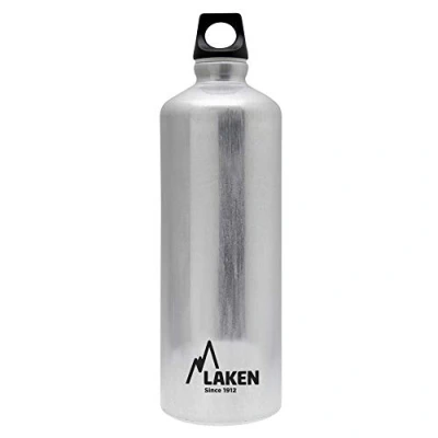 Abbildung von Laken Futura Alu Trinkflasche Schmale Öffnung Schraubdeckel mit Schlaufe 1L, Silber
