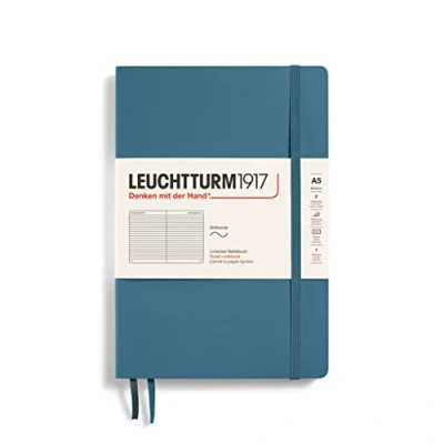 Abbildung von LEUCHTTURM1917 363400 Notizbuch Medium (A5), Softcover, 123 nummerierte Seiten, Stone Blue, liniert
