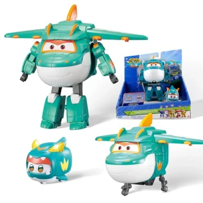 Abbildung von Super Wings EU770447 Transforming Tino &amp; Pet, ca. 14,5 cm große verwandelbare Spiel Figur mit 4,3 großem Haustier, für Kinder ab 3 Jahren