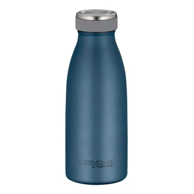 Abbildung von THERMOcafé by THERMOS TC BOTTLE night blue mat 0,35l, Edelstahl Isolierflasche kohlensäurefest, 12h heiß 24h kalt, Auslaufsicher, für Schule, Unterwegs &amp; Büro
