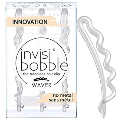 Abbildung von Invisibobble Haarspangen Crystal Clear I 3x transparent für Mädchen und Damen starker Halt haarschonend, ohne Metall das Original, designed in Herzen Münchens