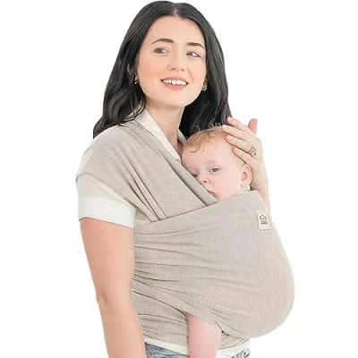 Abbildung von KeaBabies Babytrage Ab Geburt Atmungsaktive Babytragetücher, Neugeborene Geburt, Babytuch Tragetuch Baby Neugeborene, Kleinkind Handfreie Babytrage, Babywickel Träger (Stone Gray)