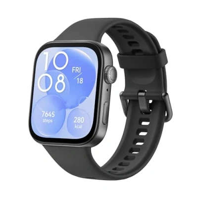 Abbildung von HUAWEI Watch FIT 3, 1.82″ AMOLED Display, Ultraschlankes Design, Bluetooth Anrufe, Bis zu 10 Tage Akkulaufzeit, Kompatibel mit iOS &amp; Android, Umfassendes Health Fitness Management, GPS, Schwarz