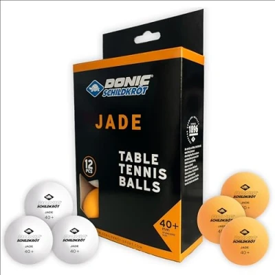 Abbildung von Schildkröt 618045 Unisex Erwachsene Donic Tischtennisball Jade, Poly 40+ Qualität, 12 STK. im Polybag, 6 x weiß / 6X orange, Einheitsgröße
